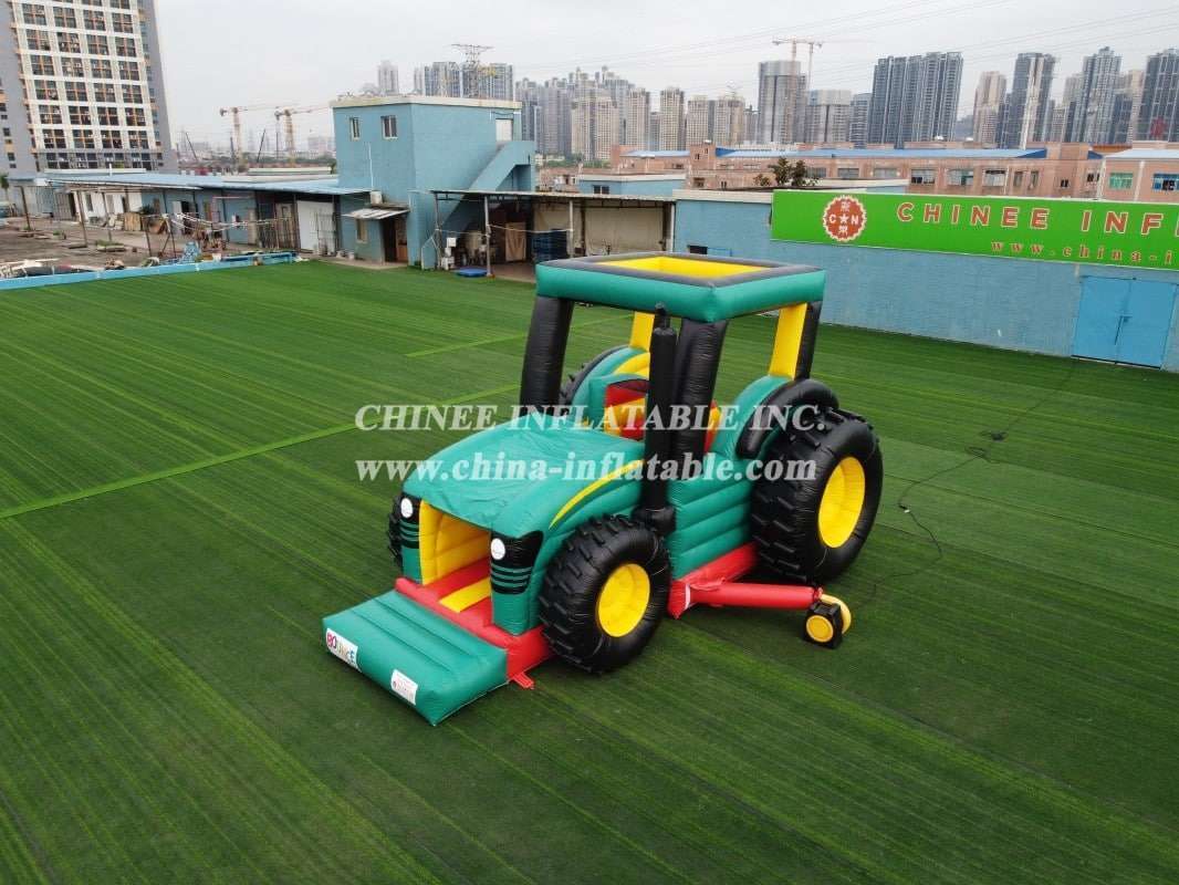 T23620 Tractor bouncy castle inflatable combo slide trailer obstacle