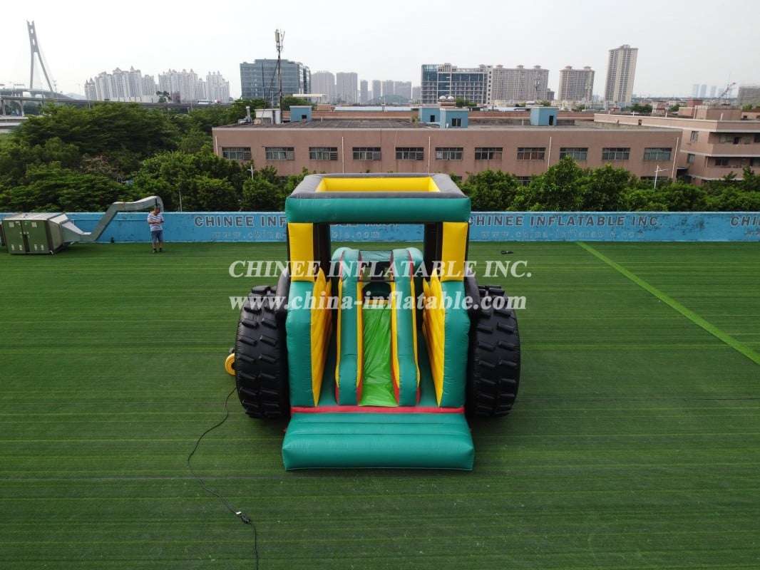 T23620 Tractor bouncy castle inflatable combo slide trailer obstacle