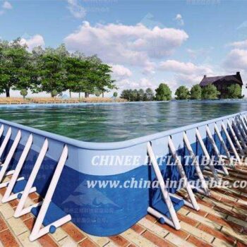 MP1-001 Piscina mobile all'aperto del pvc della struttura del metallo durevole per il parco gonfiabile dell'acqua del terreno