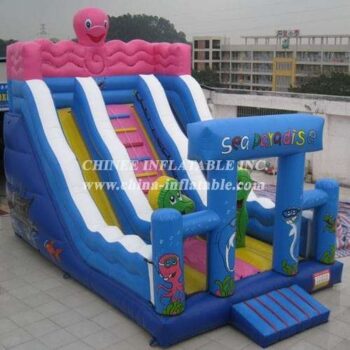 T8-1204 Pink Octopus Inflatable Slide