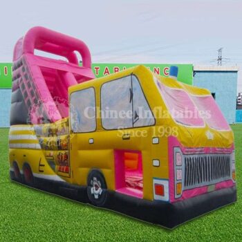 H2-1477 Pink truck inflatable slide