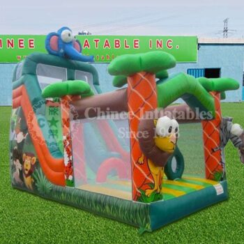 H2-1483 Rainforest theme inflatable slide
