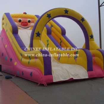T8-148 Happy Face Balloons Stars Inflatable Slide