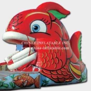 T8-353 Red Fish Inflatable Slide
