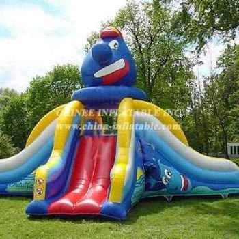 T8-489 Cartoon Three Falls Slide Inflatable Outdoor Slide