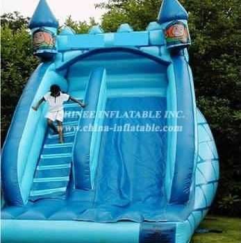 T8-657 Blue Inflatable Castle Slide
