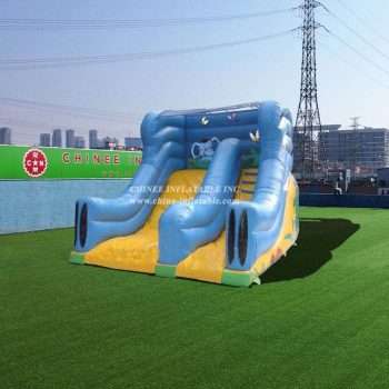 T8-688 Blue Elephant Inflatable Dry Slide for Children