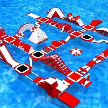 S159 Red Inflatable water park Aqua park Water Island