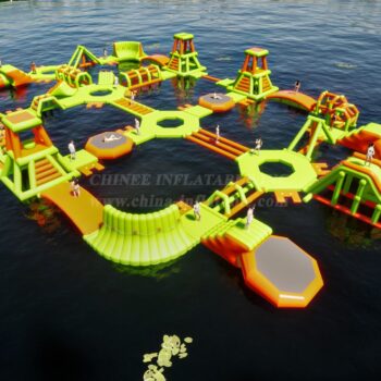 Parque acuático hinchable