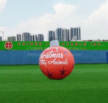 C1-328 Bola de ornamento de Feliz Natal insuflável gigante de 10 pés