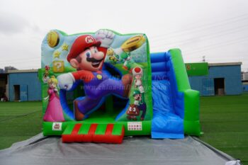 T2-4200C قلعة نطاطية بطابع سوبر ماريو مع زلاقة