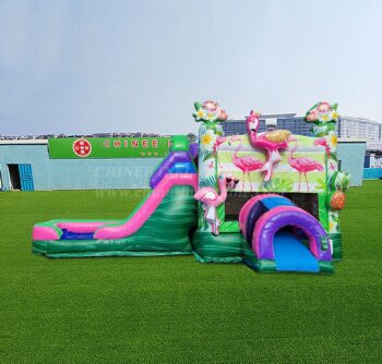 T2-7029 Flamingo Bounce House and Slide Combo