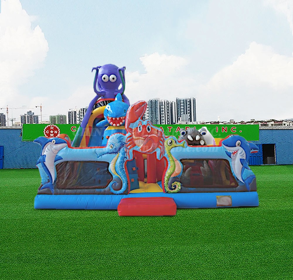 T6-1134 Inflatable playground colorful octopus - Chinee Inflatable, image size:1000x954