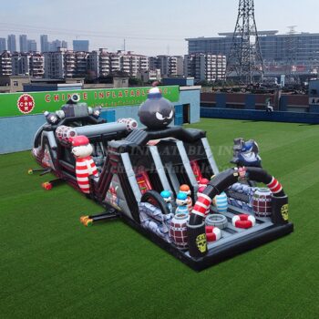 Carrera de desafíos hinchables