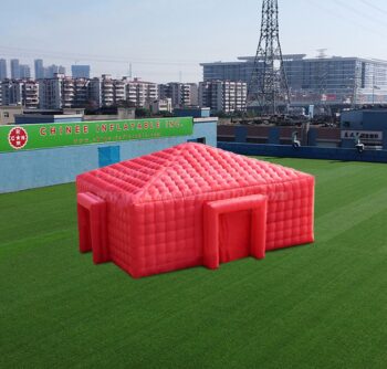 Tent1-4474 Red Inflatable Cube Event Tent