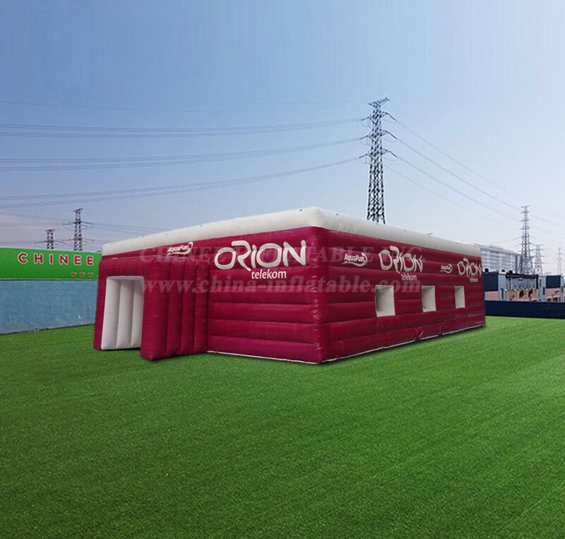 Tenda insuflável em forma de cubo