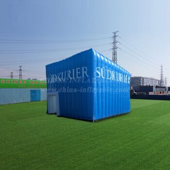 Tenda insuflável em forma de cubo