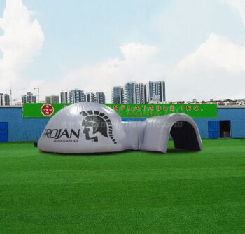 Tenda1-4709 Tenda em cúpula insuflável prateada personalizada com túnel